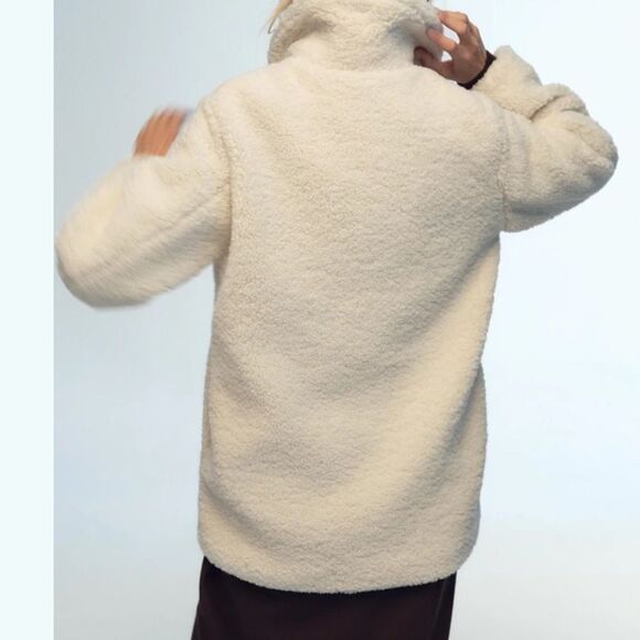 Zara Ecru fully lined jacket sz L NWT - Picture 8 of 11